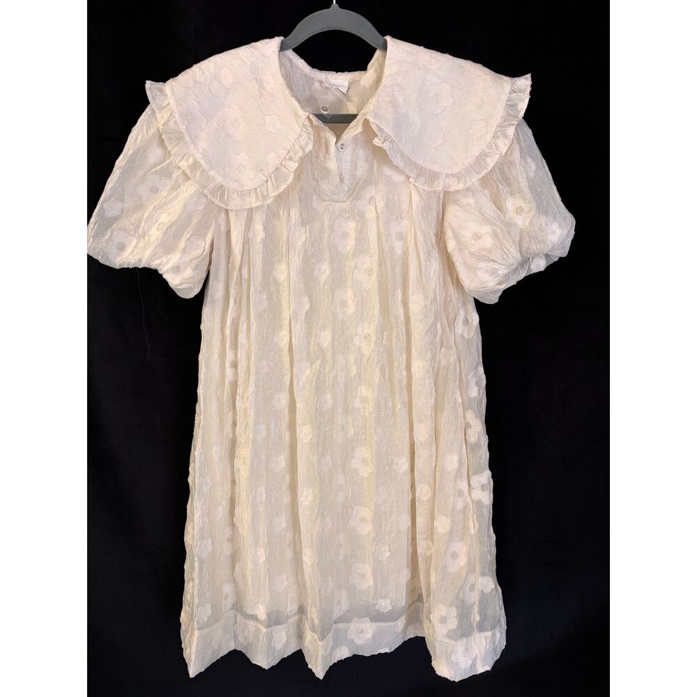 Aureum Cream Organza Flower Dress // Size L